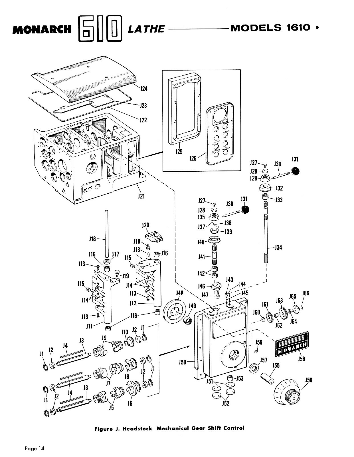 Monarch Models 1610, 2013, 2516 Lathes Series 610 & 612 Parts Manual *94