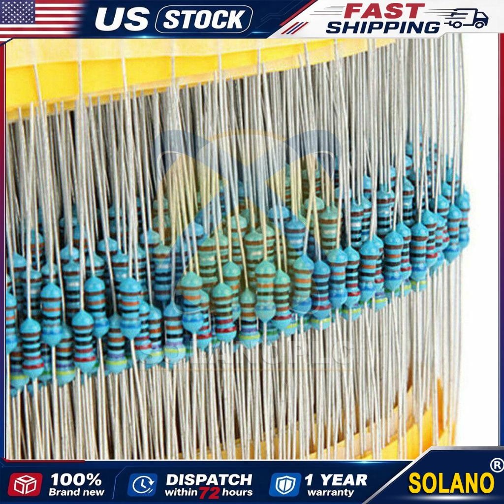 600pcs 30 Values 1/4W Metal Film Resistors Resistance Assortment Kit Set 1% USA