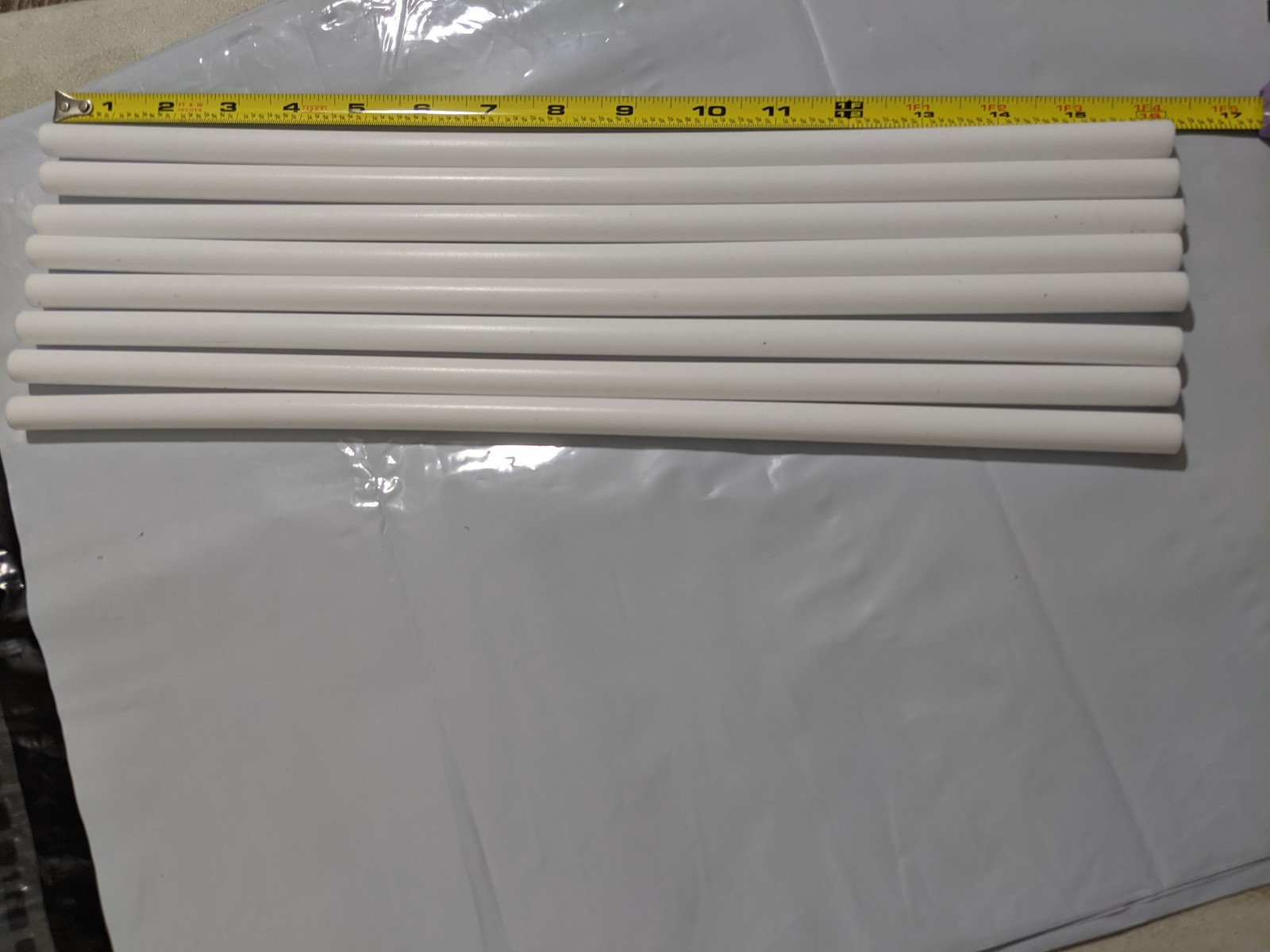 PTFE Tubing 1/2″ OD 3/8″ ID – 16″ Lengths, Lot of 8