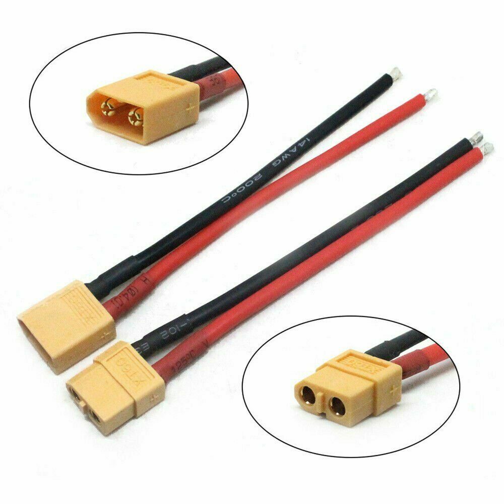 1 Pair Of XT60 Battery Male Female Connector Plug With Silicon 14 AWG Wire Cable