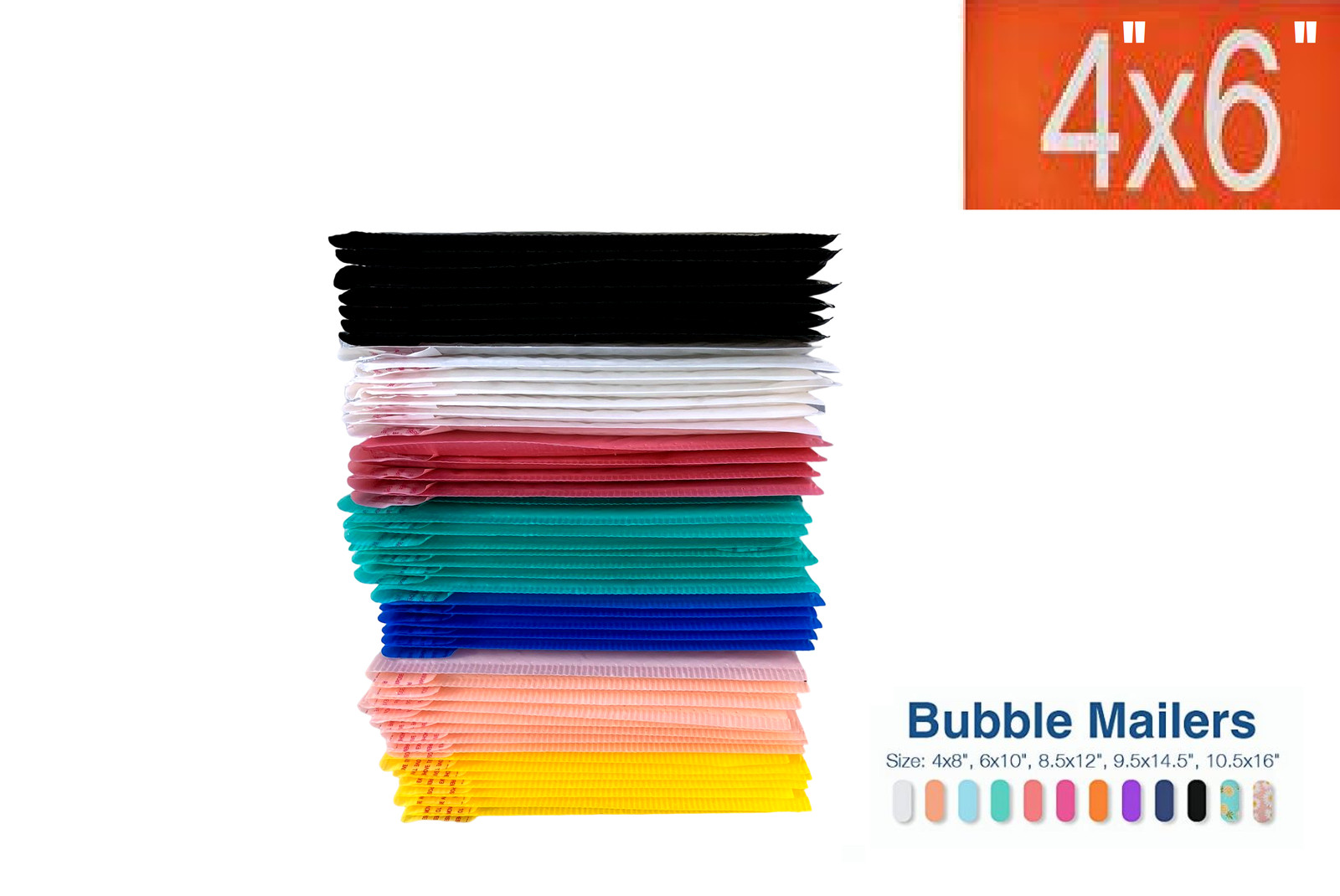 4×6 4″ x 6″ Color Poly Bubble Mailers Shipping Mailing Padded Bags Envelopes