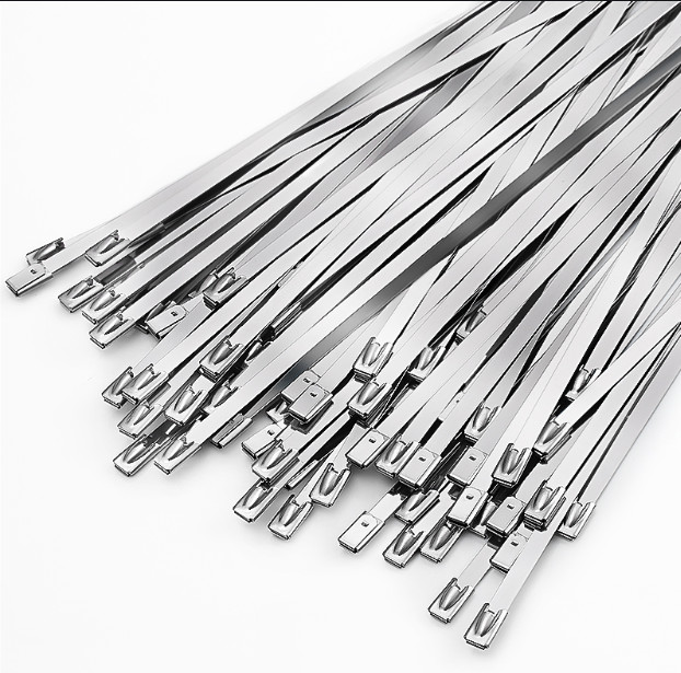 100-200Pcs 304 Stainless Steel Zip Ties Exhaust Wrap Coated Locking, Metal Cable