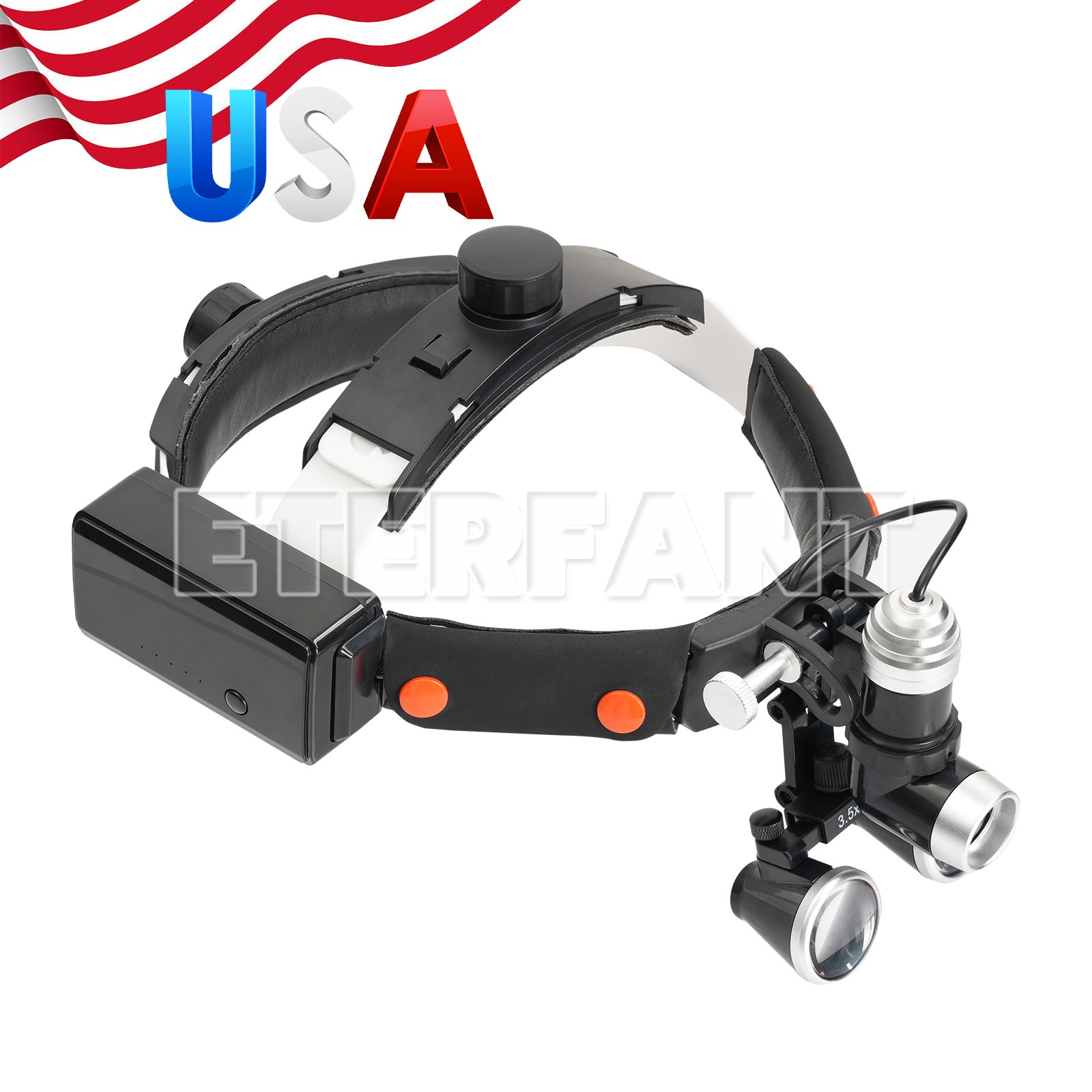 Surgical Headband Binocular Loupes with LED Head Light/Wireless Headlight Lamp