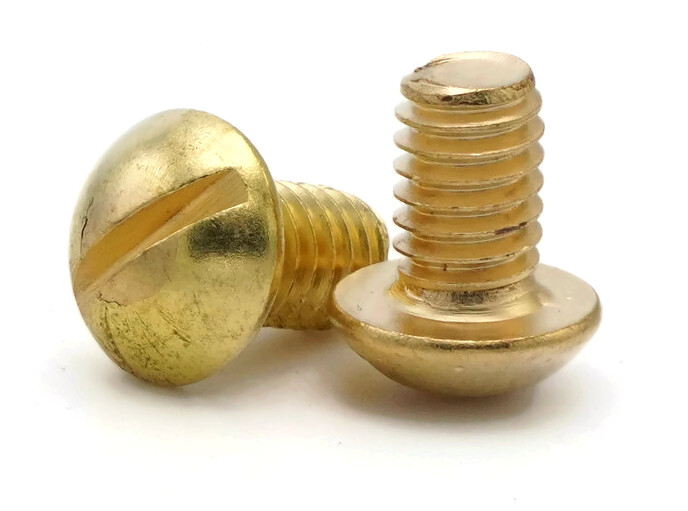 #10-32 | Brass Slotted Round Head Machine Screws – Select Length & Qty