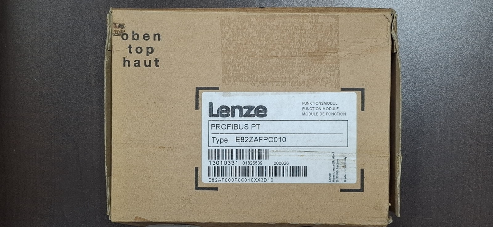 Lenze 8200 PROFIBUS PT Function I/O module Type: E82ZAFPC010 – New Open box.