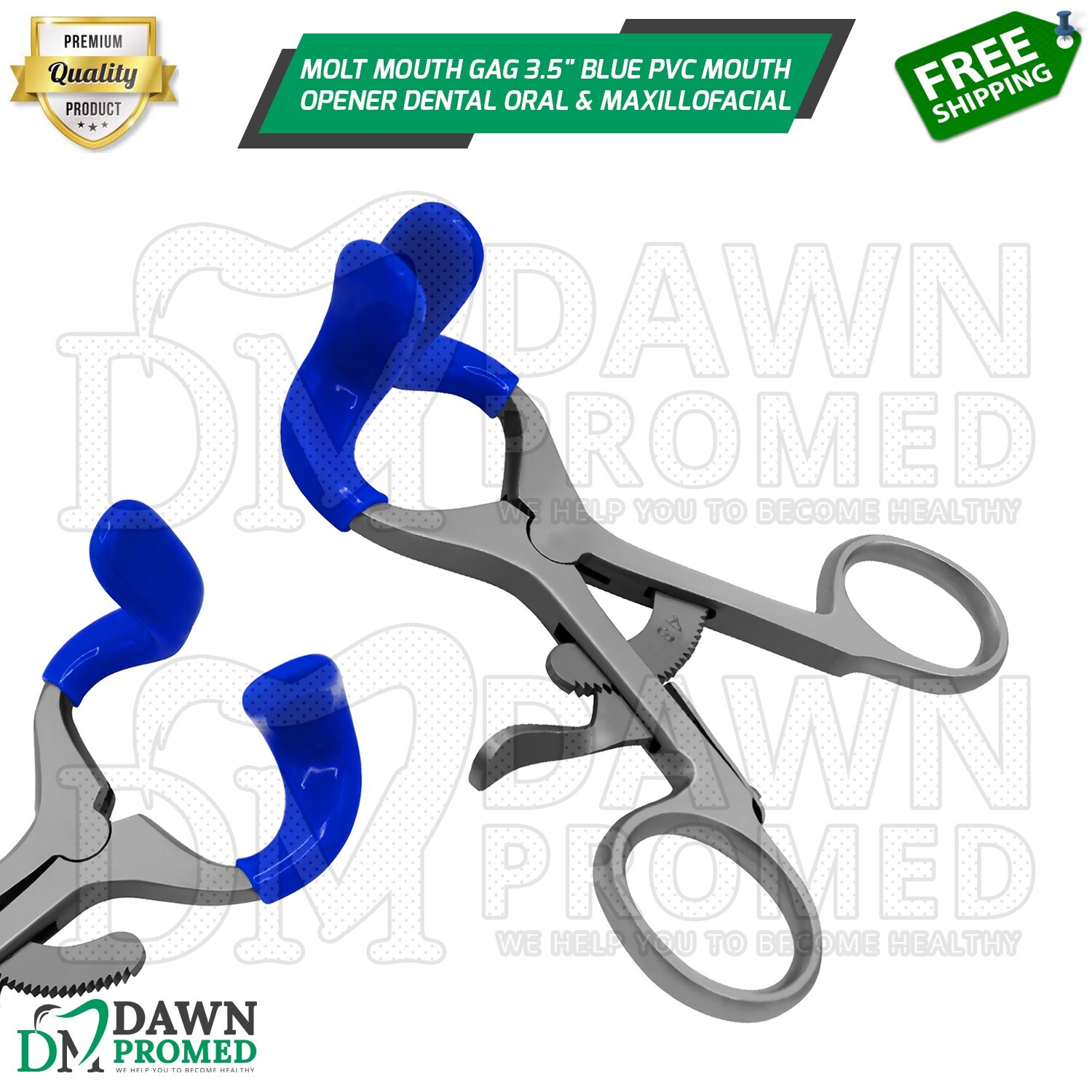 Molt Mouth Gag 3.5″ Blue PVC Mouth Opener Dental Oral & Maxillofacial Instrument