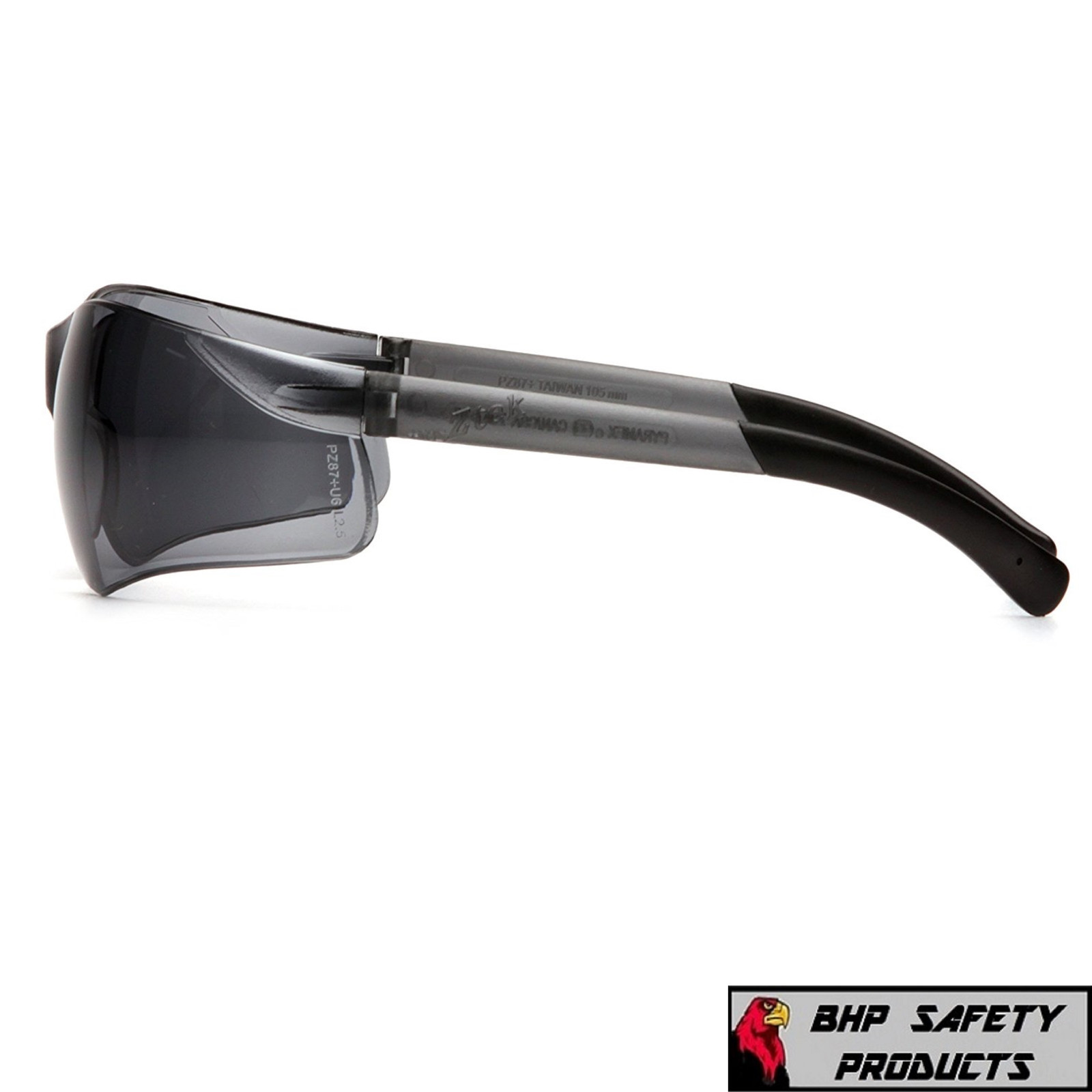 PYRAMEX ZTEK SAFETY GLASSES SMOKE/GRAY LENS SUNGLASSES S2520S Z87+ (12 PAIR)