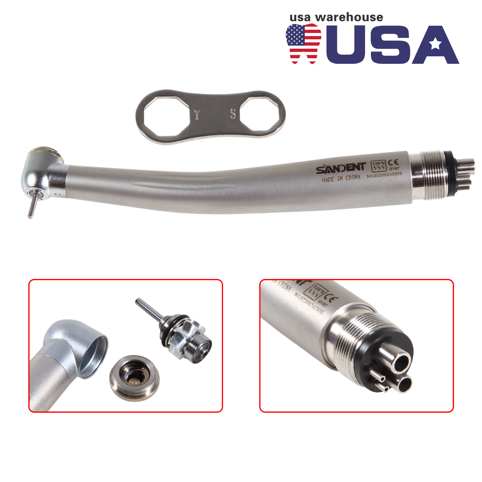 SANDENT NSK PANA MAX Style Dental High Speed Handpiece Standard Head push 4 hole