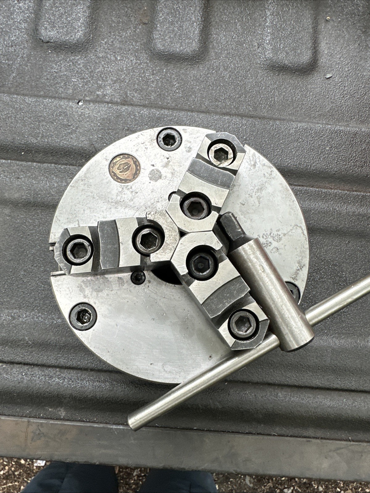 Hardinge Taper 6-1/4″ Bison 3 Jaw (2pc) Metal Lathe Chuck Poland Adjustru