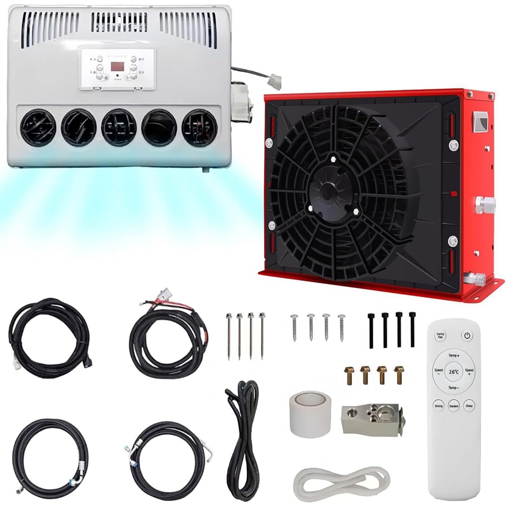12V 11000 BTU Truck Air Conditioner Split AC Fits Semi Trucks Bus RV Caravan
