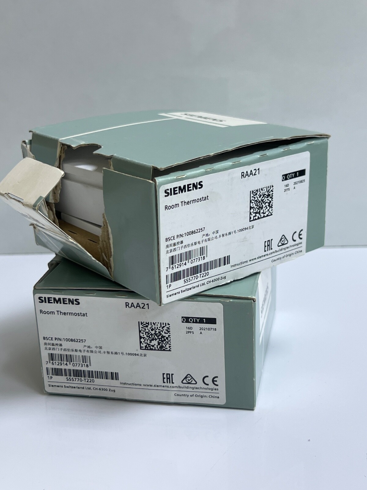 (LOT 2 PCS) SIEMENS RAA21 ROOM THERMOSTAT