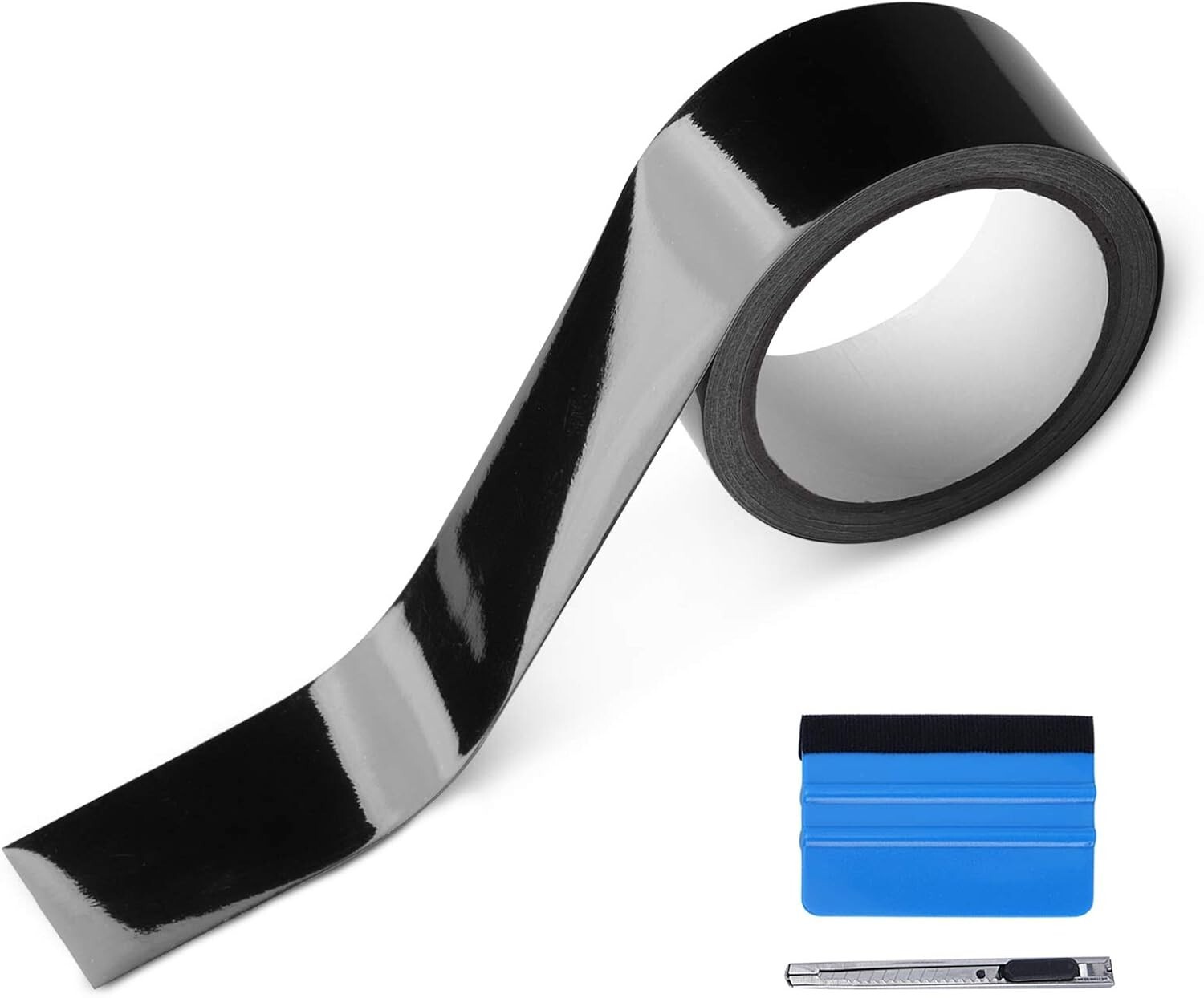 2″ x 30 Ft High Gloss Vinyl Tape for Black Out Chrome Delete Window Trim