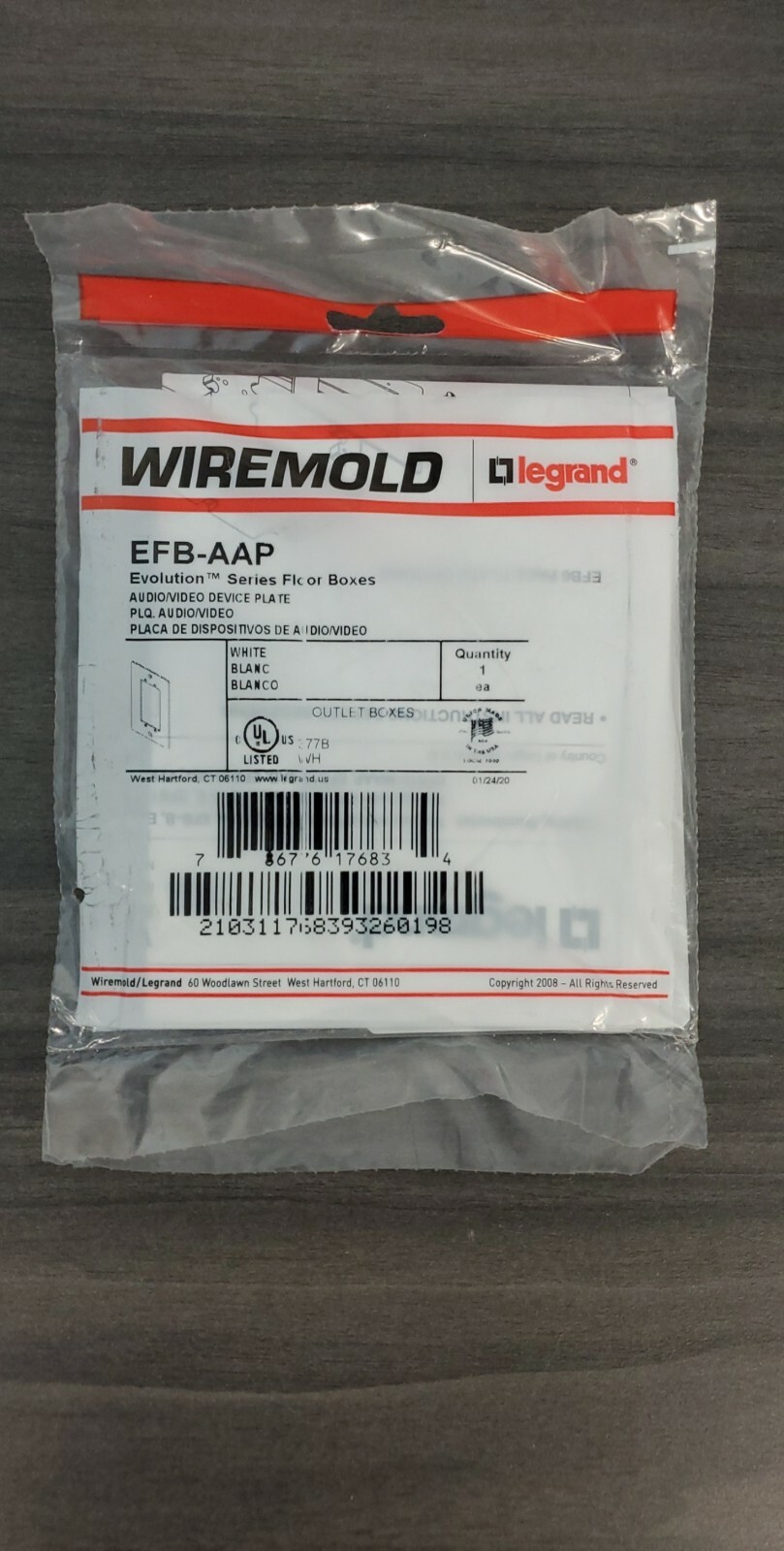 WIREMOLD EFB-AAP FLOOR BOX DEVICE PLATE(LOT OF 5)