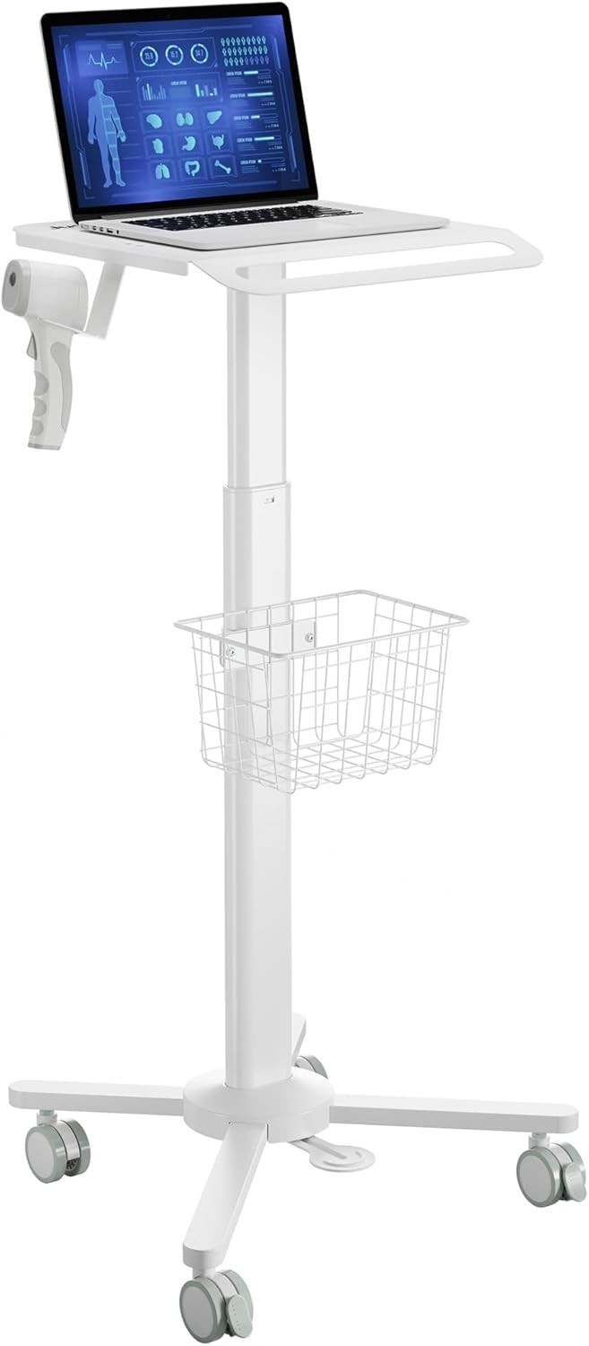 Medical Laptop Cart with Scanner Holder and Storage