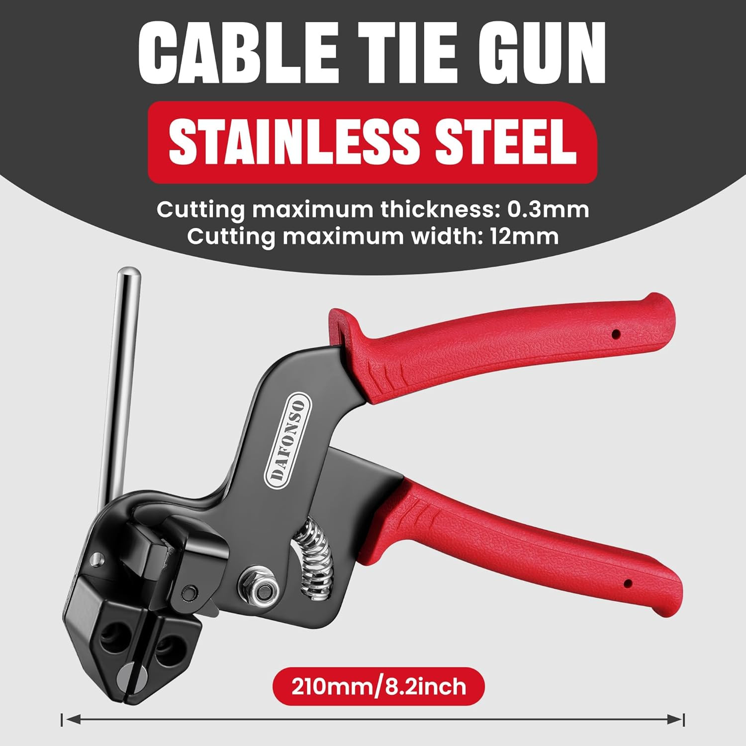 Stainless Steel Cable Tie Gun Kit-304 Heavy Duty Metal Zip Ties, 200LBS Tensile