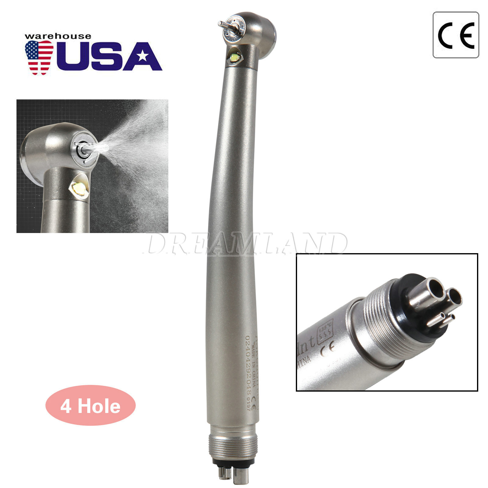KAVO Style Dental Fiber Optic High Speed Turbine Handpiece LED E-generator 4Hole