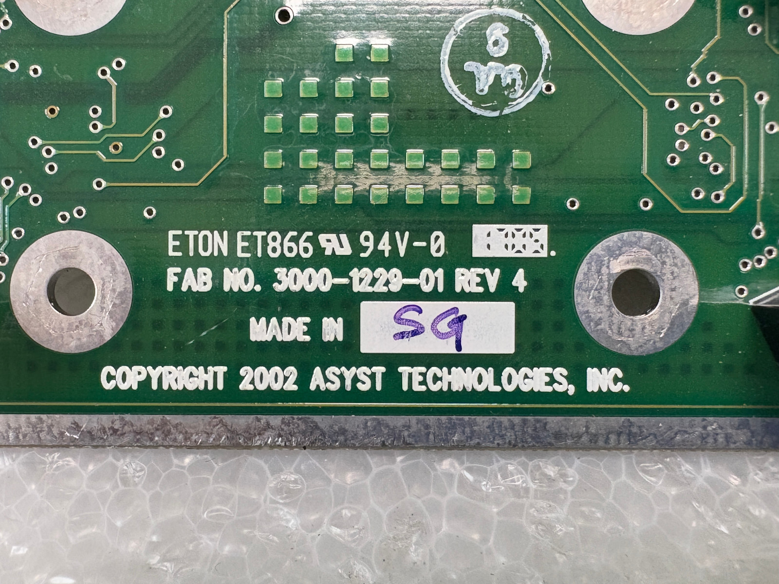 Asyst Technologies 3200-1229-01 Module Mini Board – Green | Great Condition