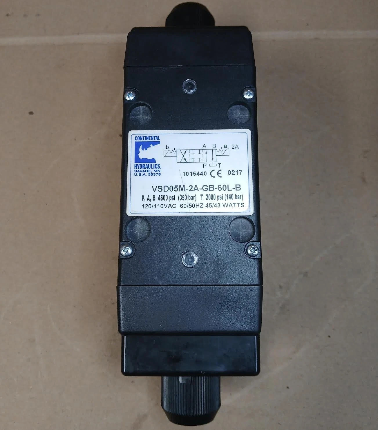 Continental Hydraulics VSD05M-24-GB-60L-B Directional Control Valve
