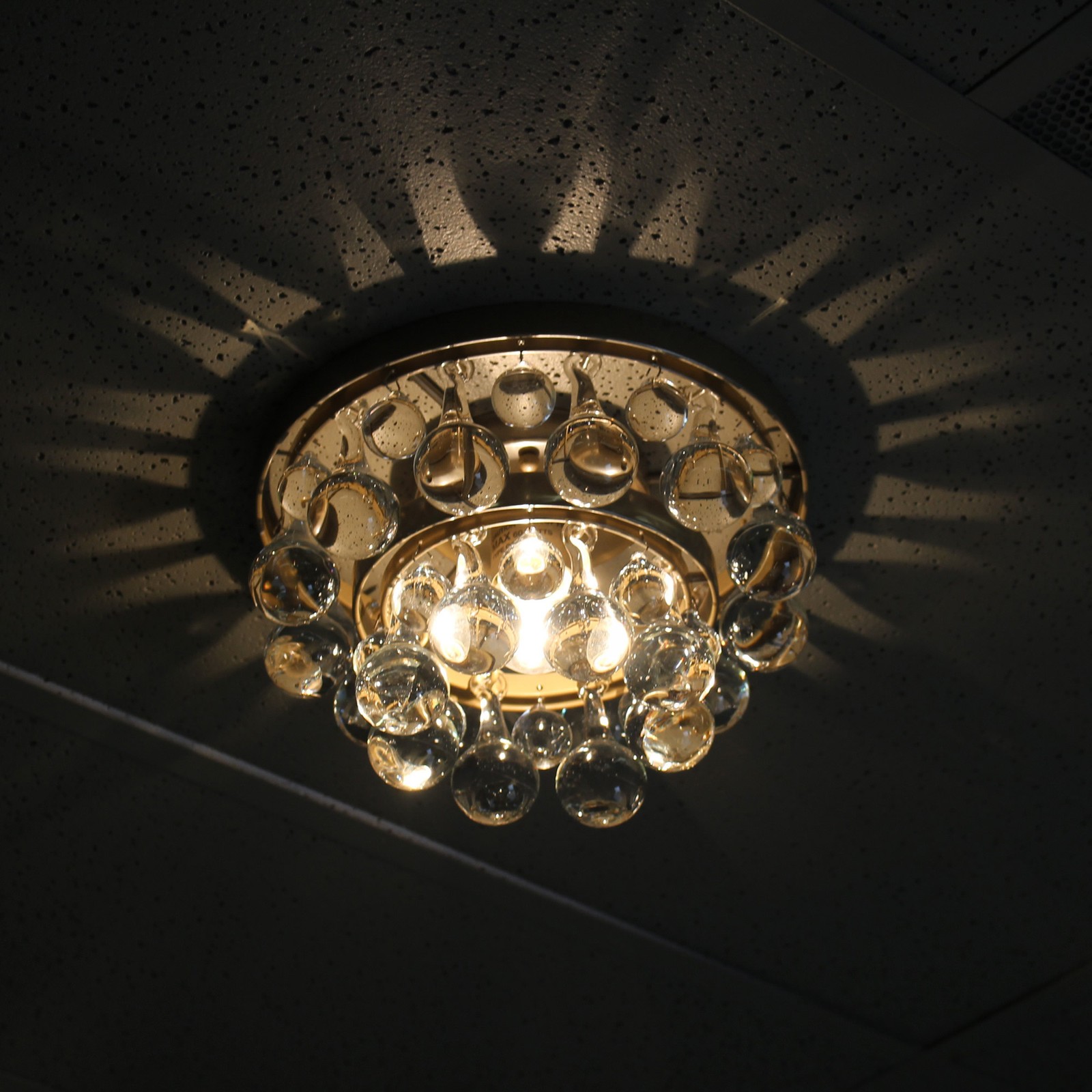 SCOTT LIGHTING C-2807 CEILING MT. LIGHT FIXTURE, GLASS DROPLETS MODERN LIGHTING