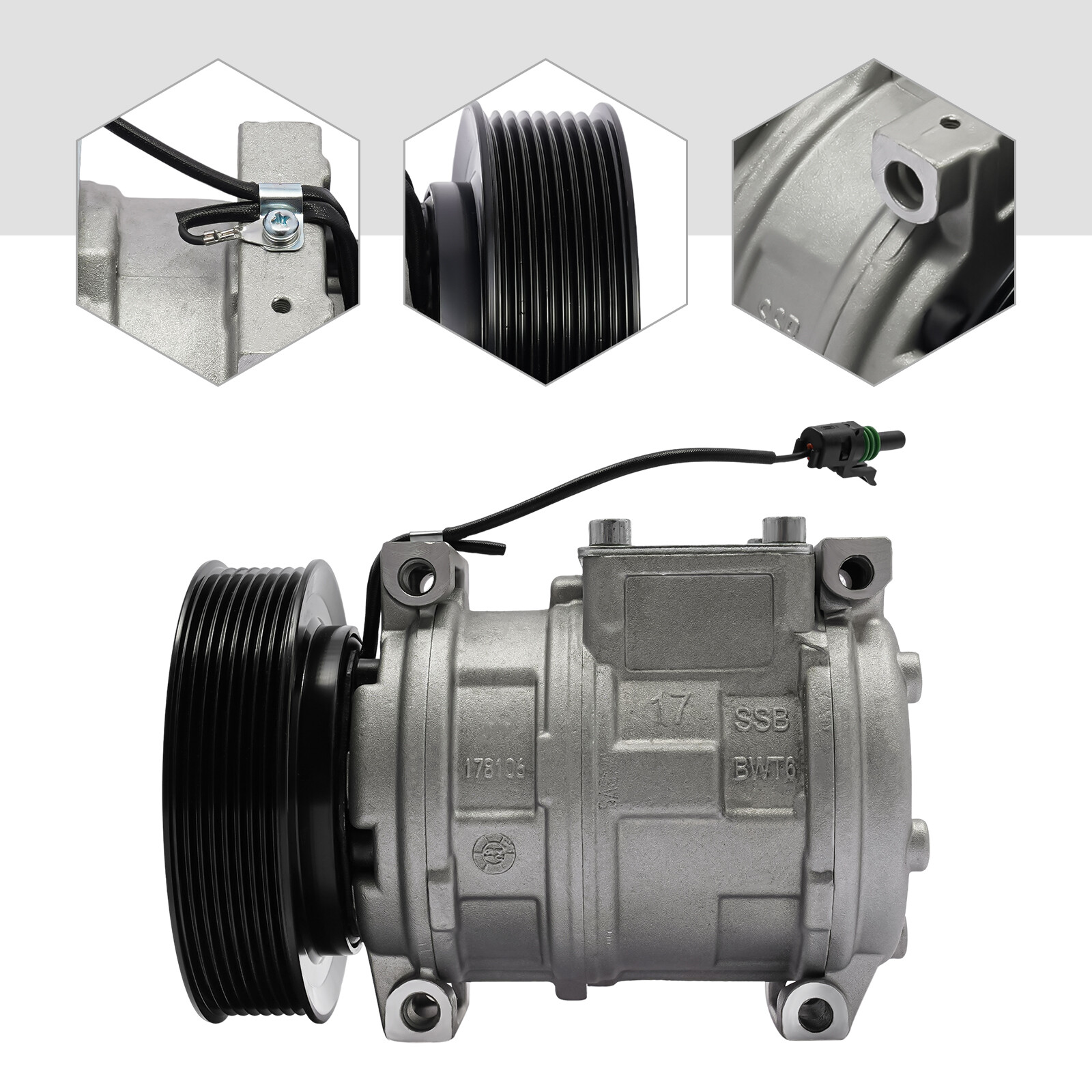 A/C Compressor w/ AC Clutch Kit For John Deere Models RE46609 RE69716 AH169875