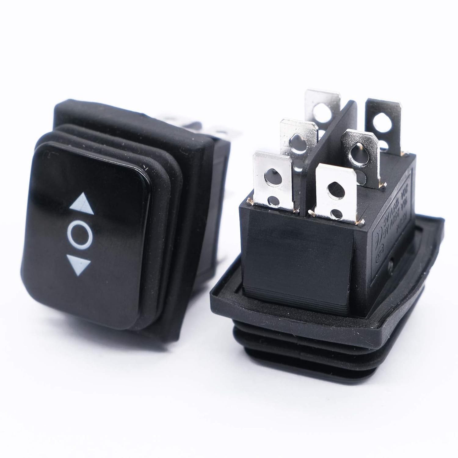 Mxuteuk 3Pcs Waterproof Momentary Rocker Switch (On)/Off/(On), DC 12V 10A Toggle