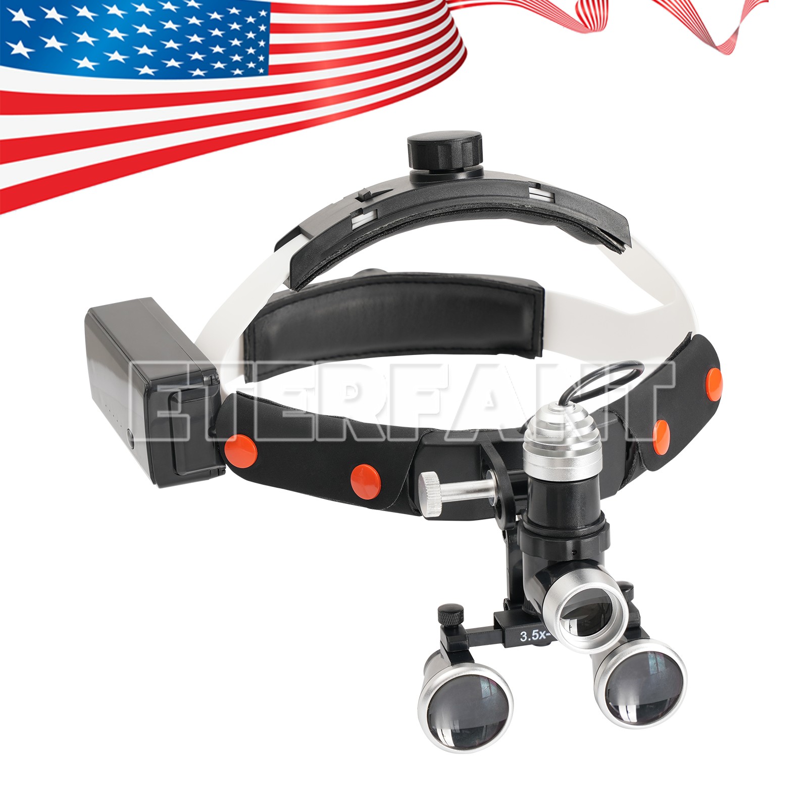 Surgical Headband Binocular Loupes with LED Head Light/Wireless Headlight Lamp