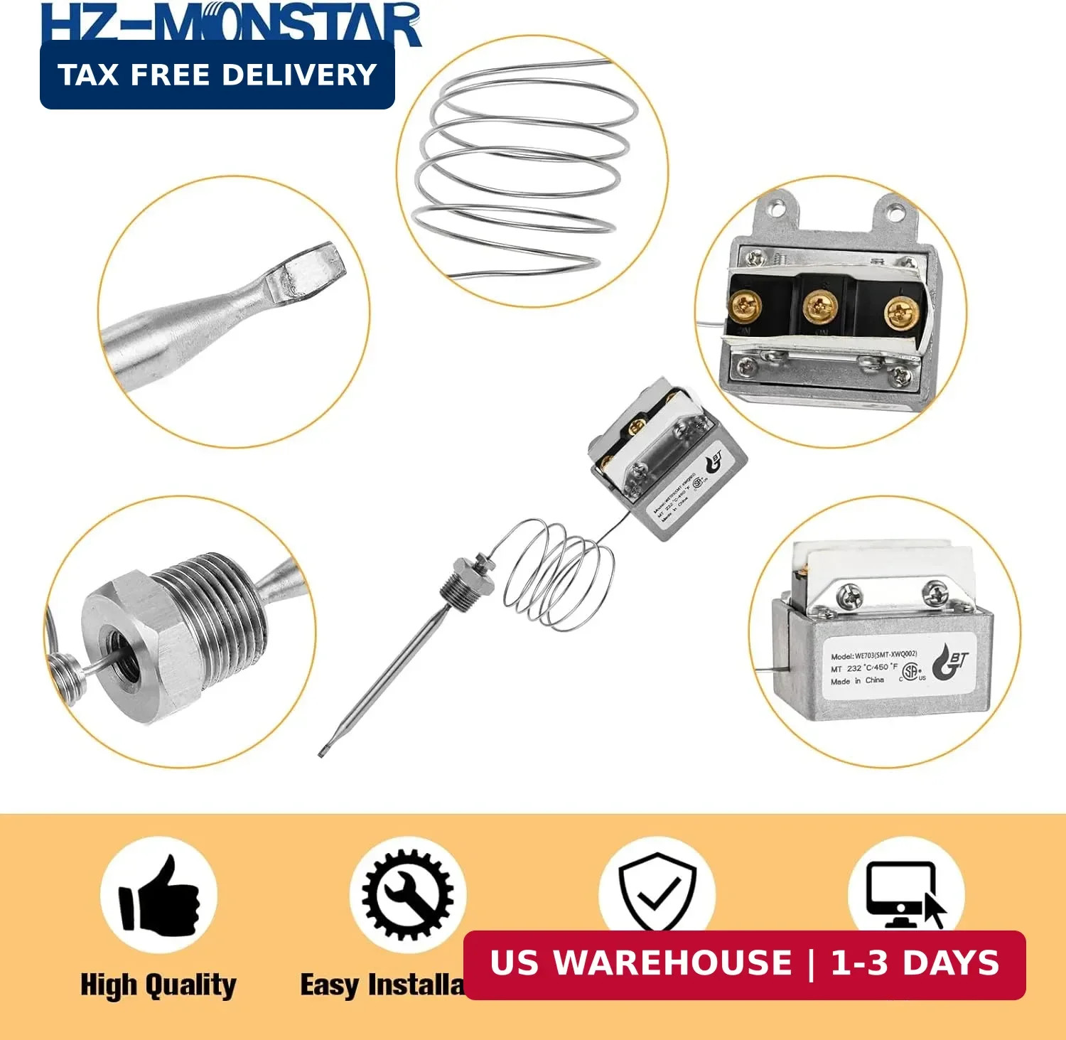 1177 High Limit Fryer Switch Safety, LCCM080360000 Thermostat High Limit Safety