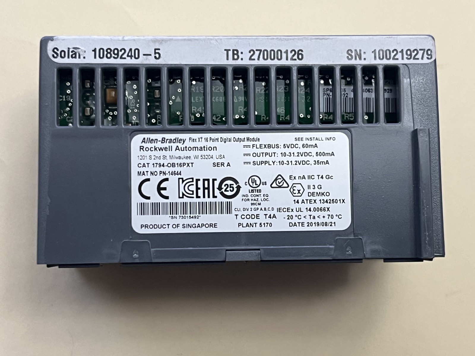 ALLEN BRADLEY 1794-OB16PXT Flex XT 16 Point Digital Output Module