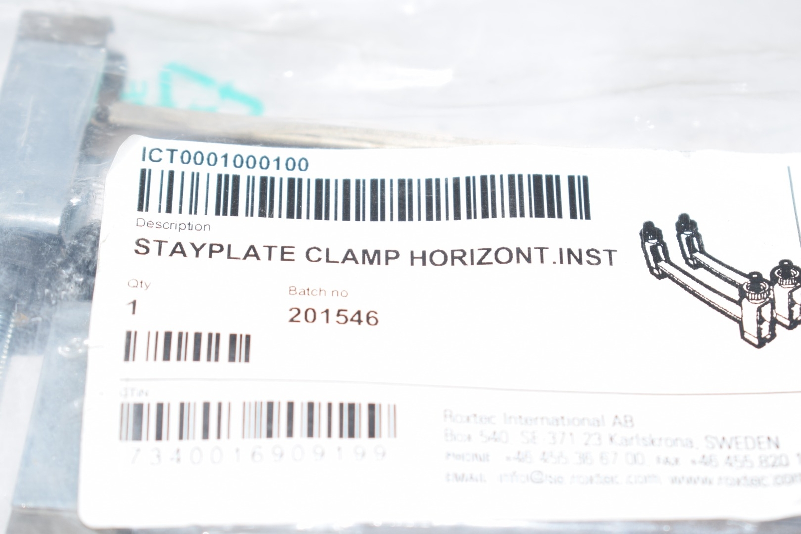 NEW Roxtec ICT0001000100 Stayplate clamps horizontal inst. 2 pcs