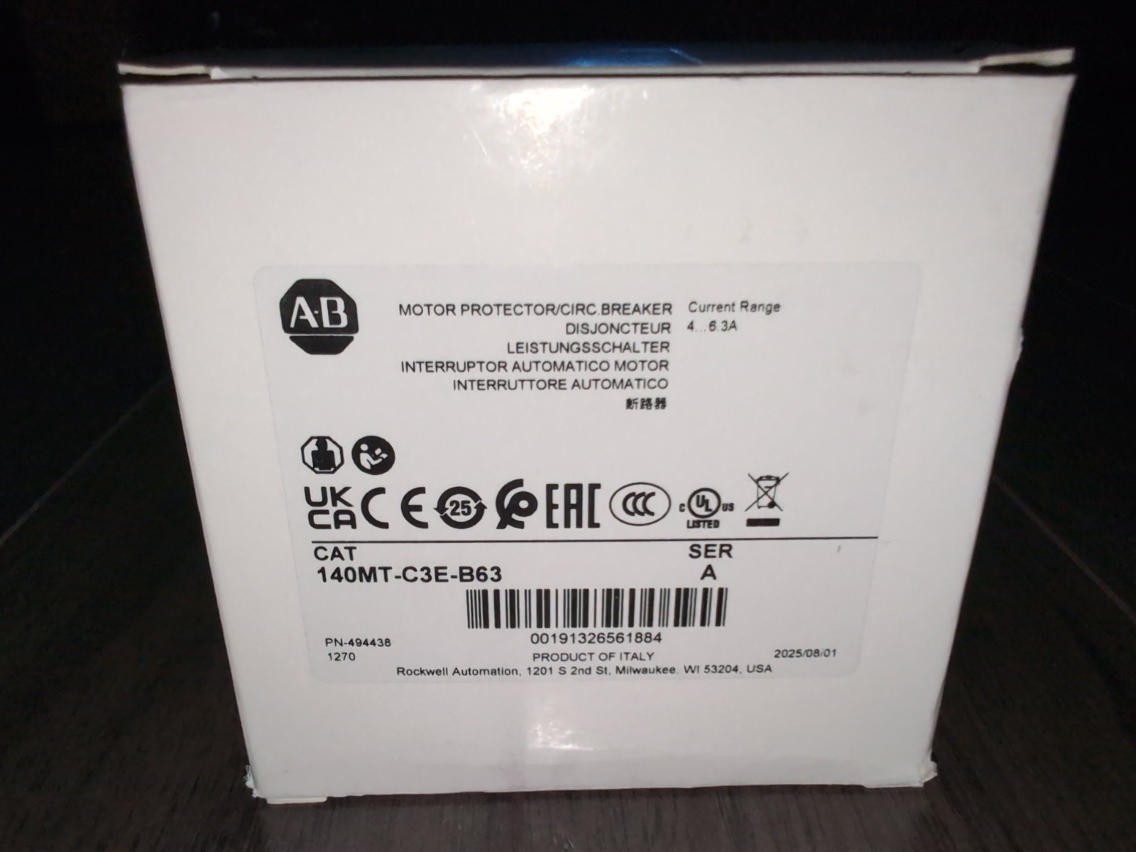 ALLEN BRADLEY 140MT-C3E-B63 MOTOR PROTECTOR CIRCUIT BREAKER *NO TARIFFS* *NEW*