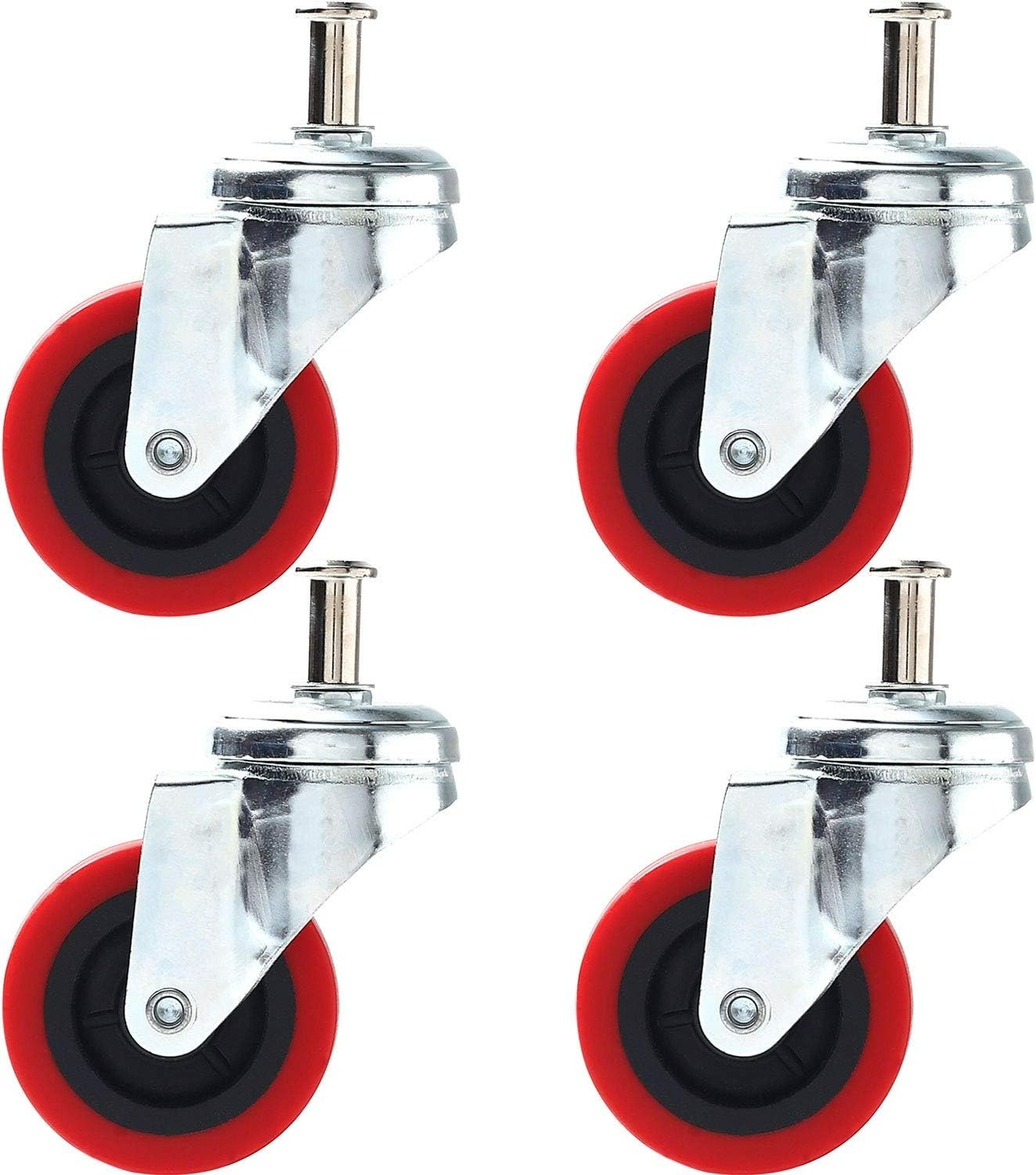 4 Pack Heavy-Duty 2.5″ Swivel Caster Wheel Creeper Service Cart Stool Post Mount