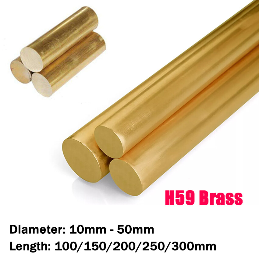 H59 Brass Round Bar Solid Rod 10mm – 50mm Diameter 100/150/200/250/300mm Length