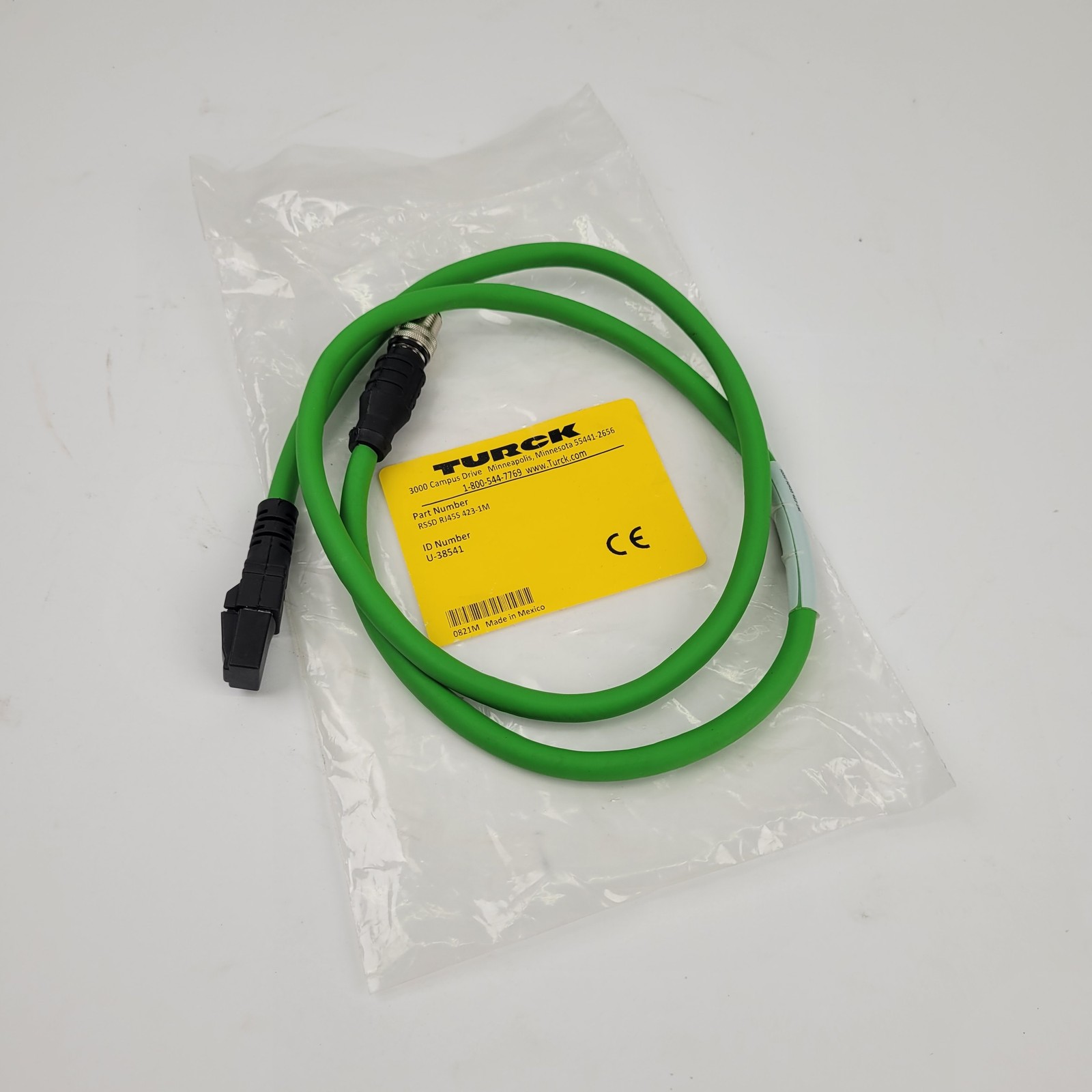 Turck RSSD RJ45S 423-1M Network Hybrid Cable, 4 Pin Male To RJ45S, 1M, U-38541