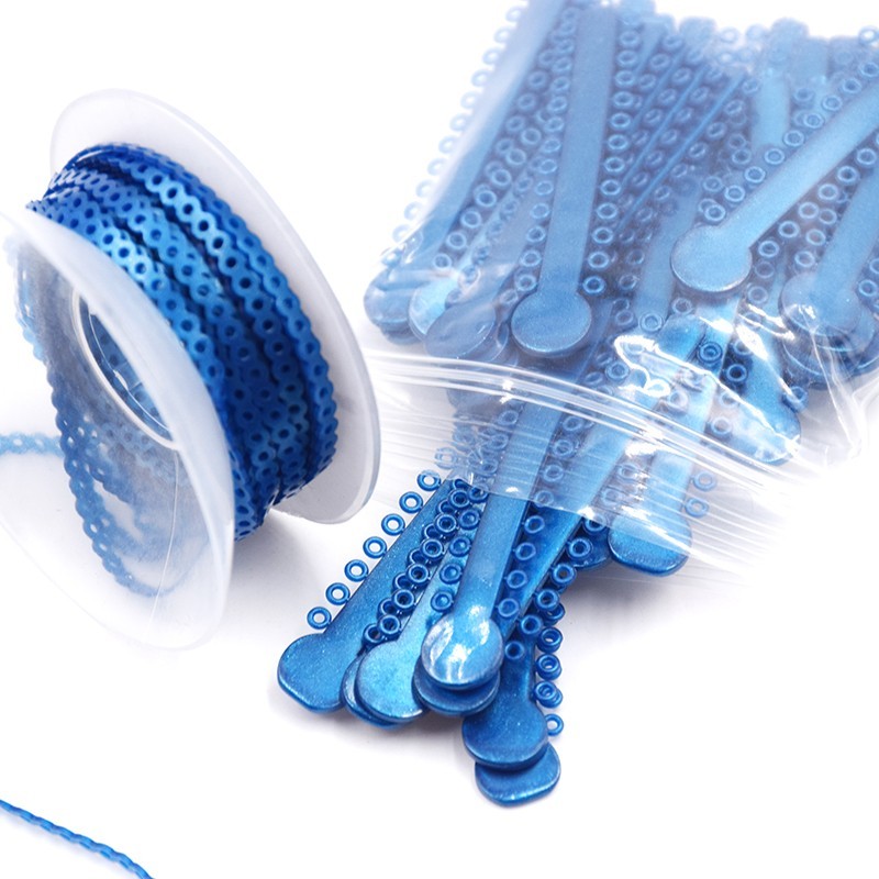 Dental Orthodontic Ligature Ties + Elastic Power Chain Long Short Close 44 Color