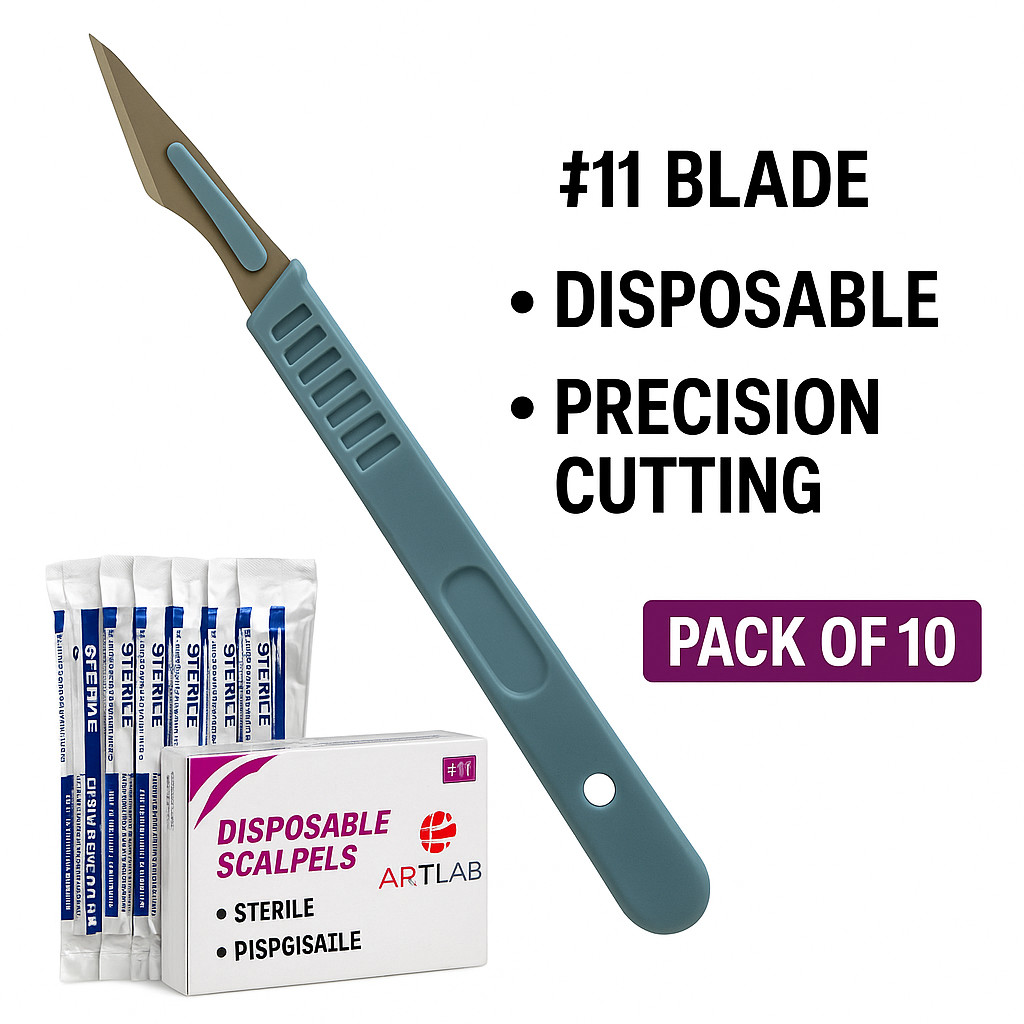 STERILE DISPOSABLE SCALPELS #11 – 10 PCS SINGLE USE-DENTAL,SURGICAL,DERMAPLANING