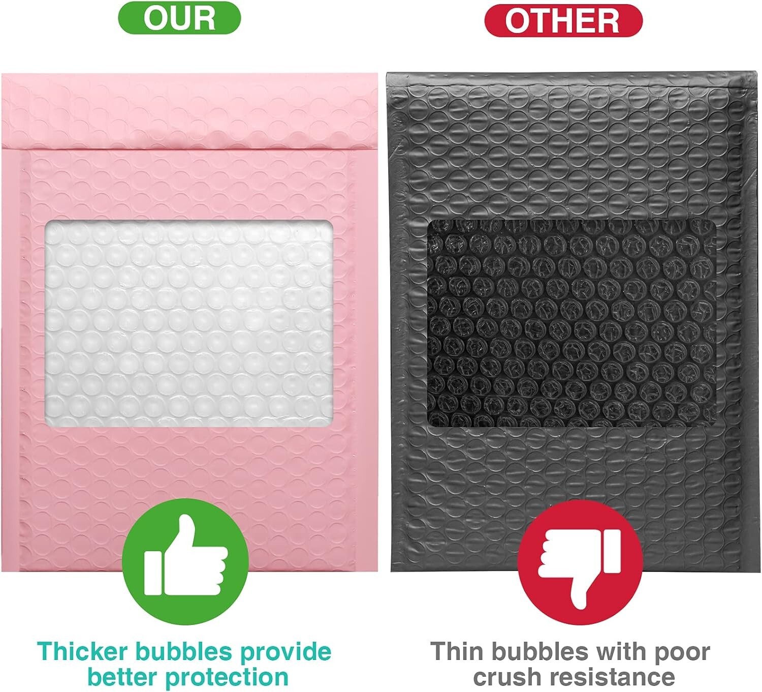 Light Pink Bubble Mailers 6×10 100pcs Thick Padded Envelope 6×9 Mailing Bags #0