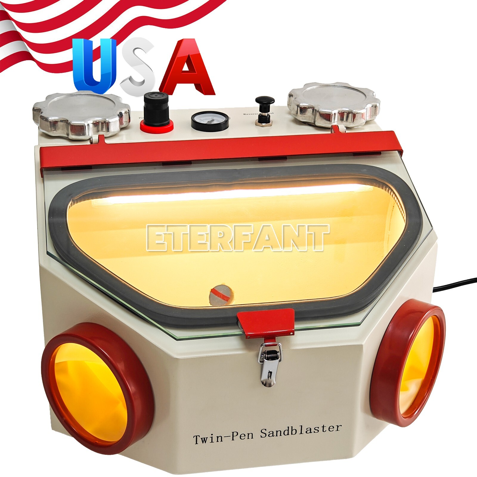 Dental Twin Pen Sandblaster Double Pen Sand Blaster for Lab 2 Aluminum Tank US