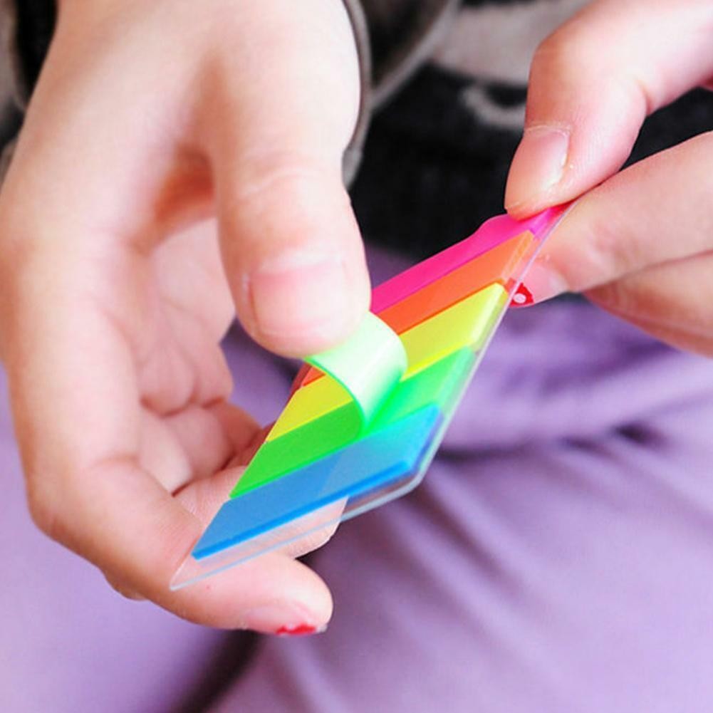 100Pcs Fluorescence Sticky Notes Memo Flags Bookmark Sticker NEW
