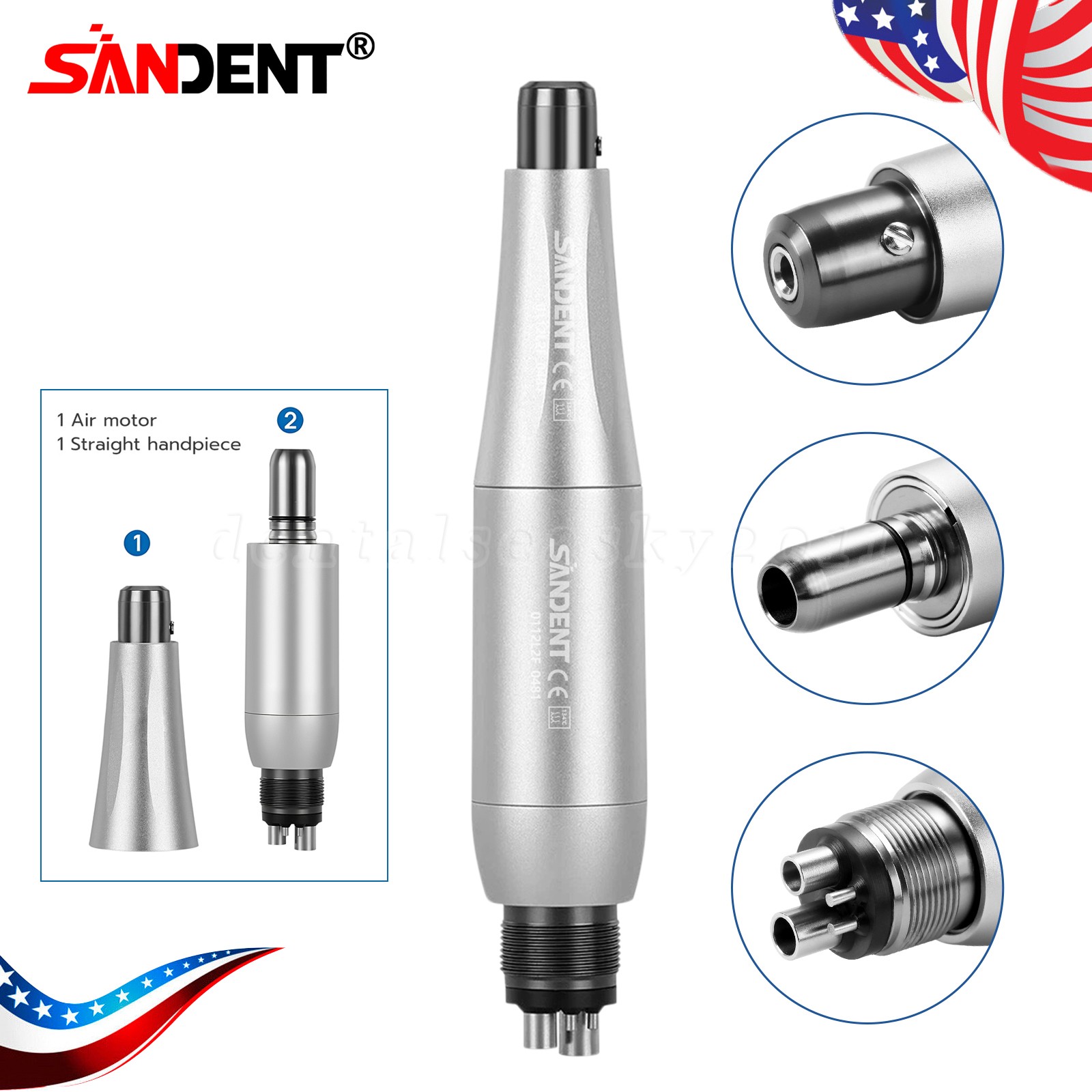NSK Style Dental 45 Degree Surgical High Speed Handpiece Push Button 4 Holes OR