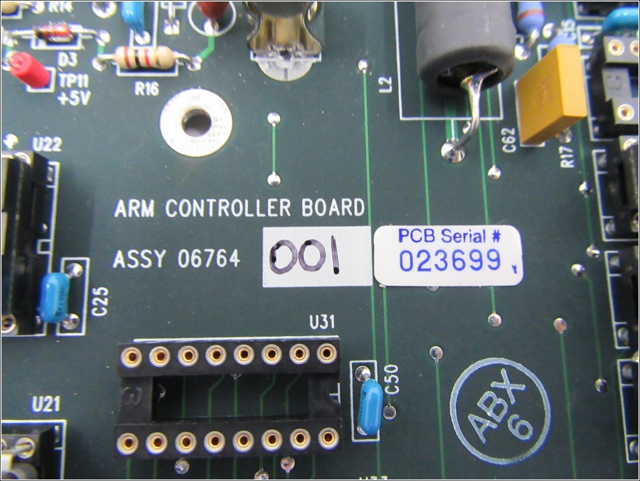 06764-001 / HINE DESIGN 02423-001 ARM CONTROL PCB BOARD ABX-83801-33-00 / ASYST
