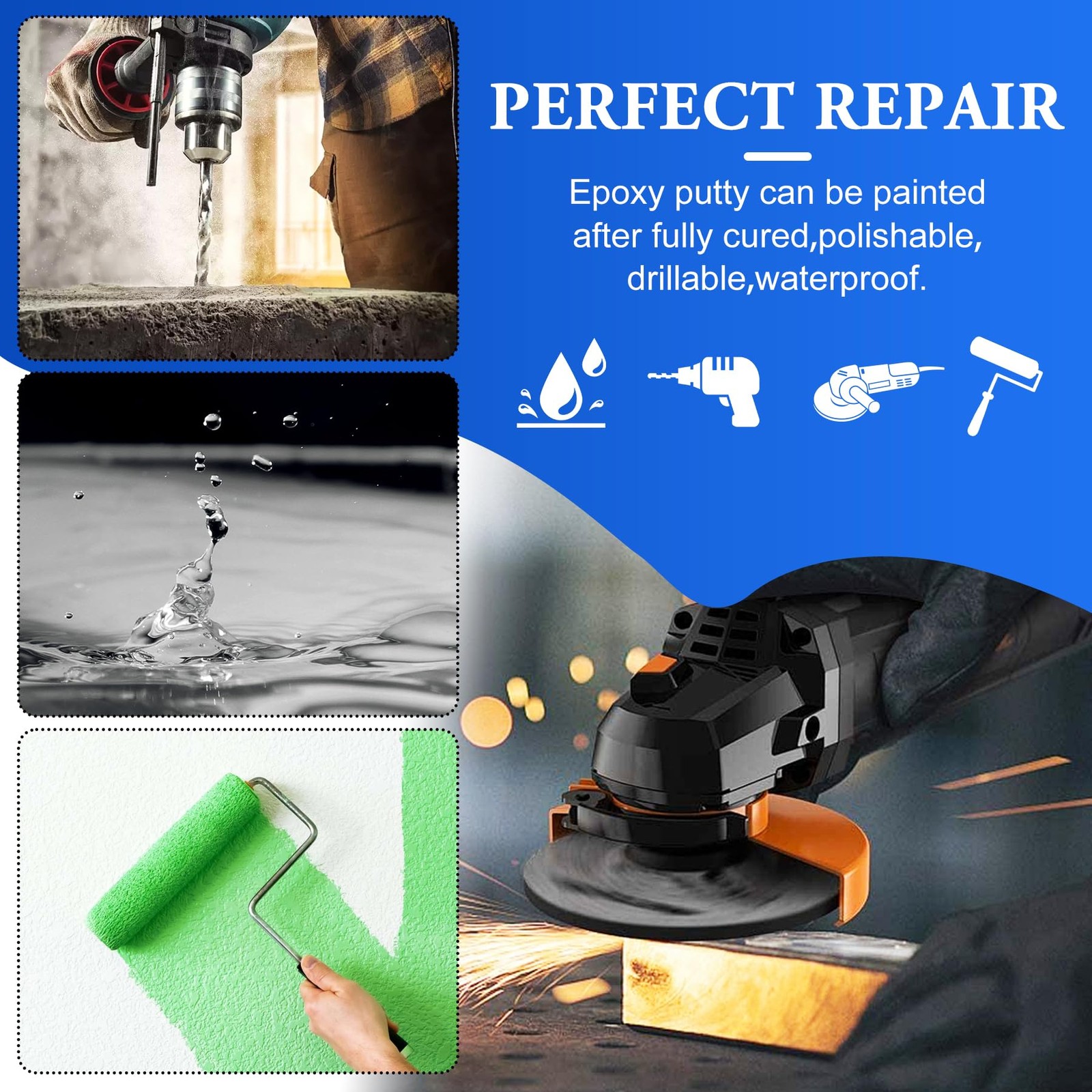 Epoxy Putty – 12oz 2 Part Strong Formula, Ceramic Repair for Cracks, White