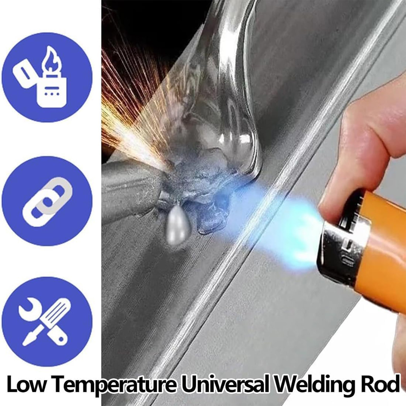 Easy Melt Low Temp Welding Rods, Universal Rods for Stainless Steel & Iron 10Pcs