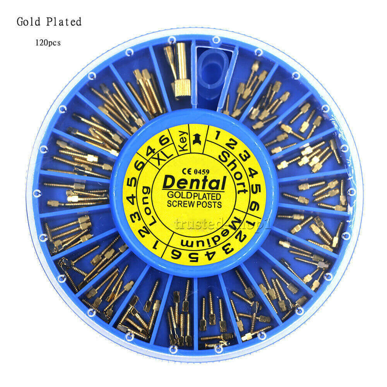 120/packDental 24K gold Plated Assorted Dental Conical Screw Posts Kits Refills