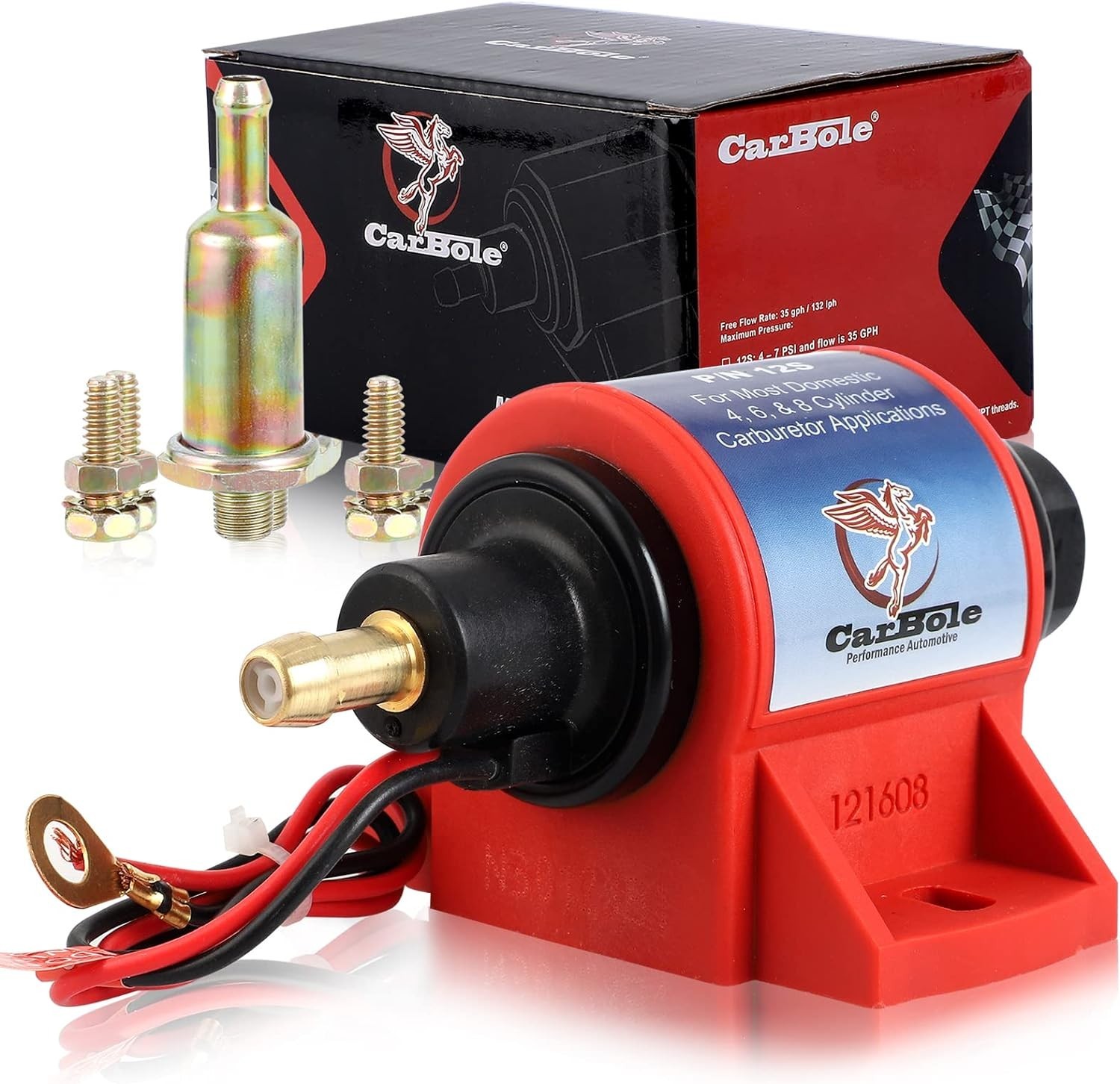 Micro Electric Gasoline Fuel Pump Universal 5/16 inch Inlet and Outlet 12V 1-2A
