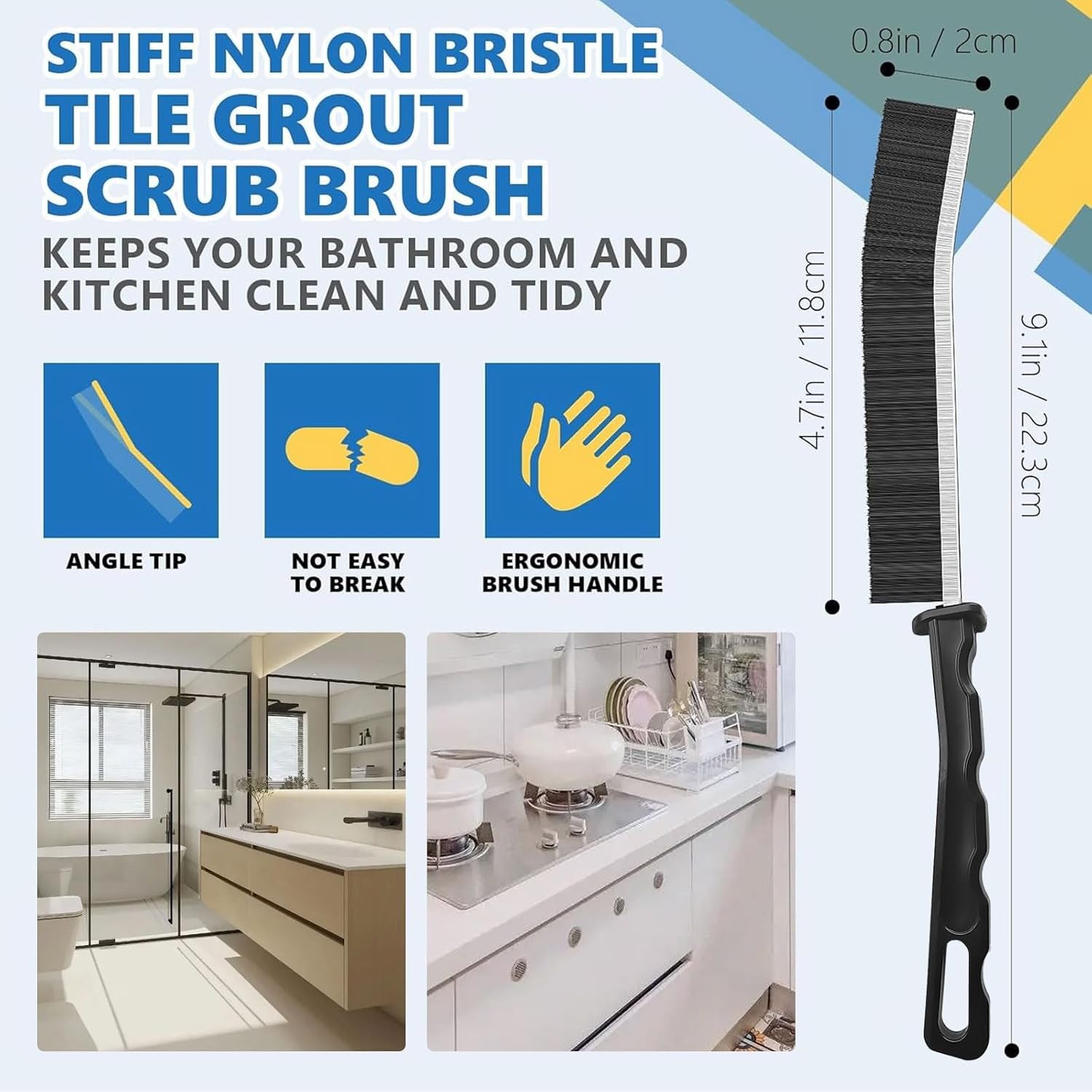 12 Pack Crevice Cleaning Brush Set Hard Bristle Gap Cleaning Tool
