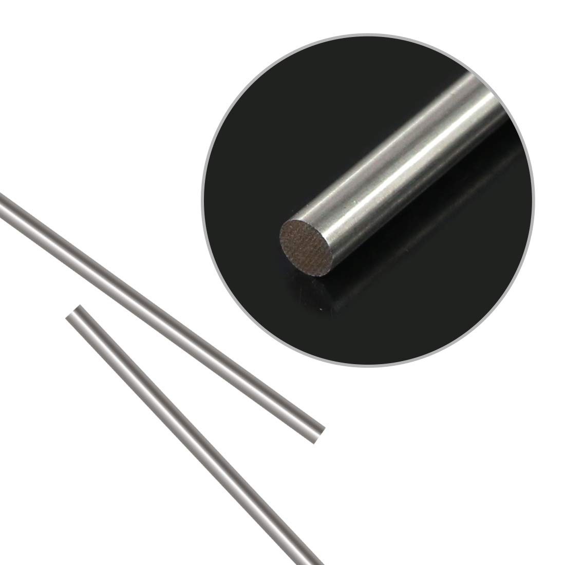 2Pcs 5mm x 356mm Stainless Steel Straight Solid Metal Round Rod Lathe Bar Sto…