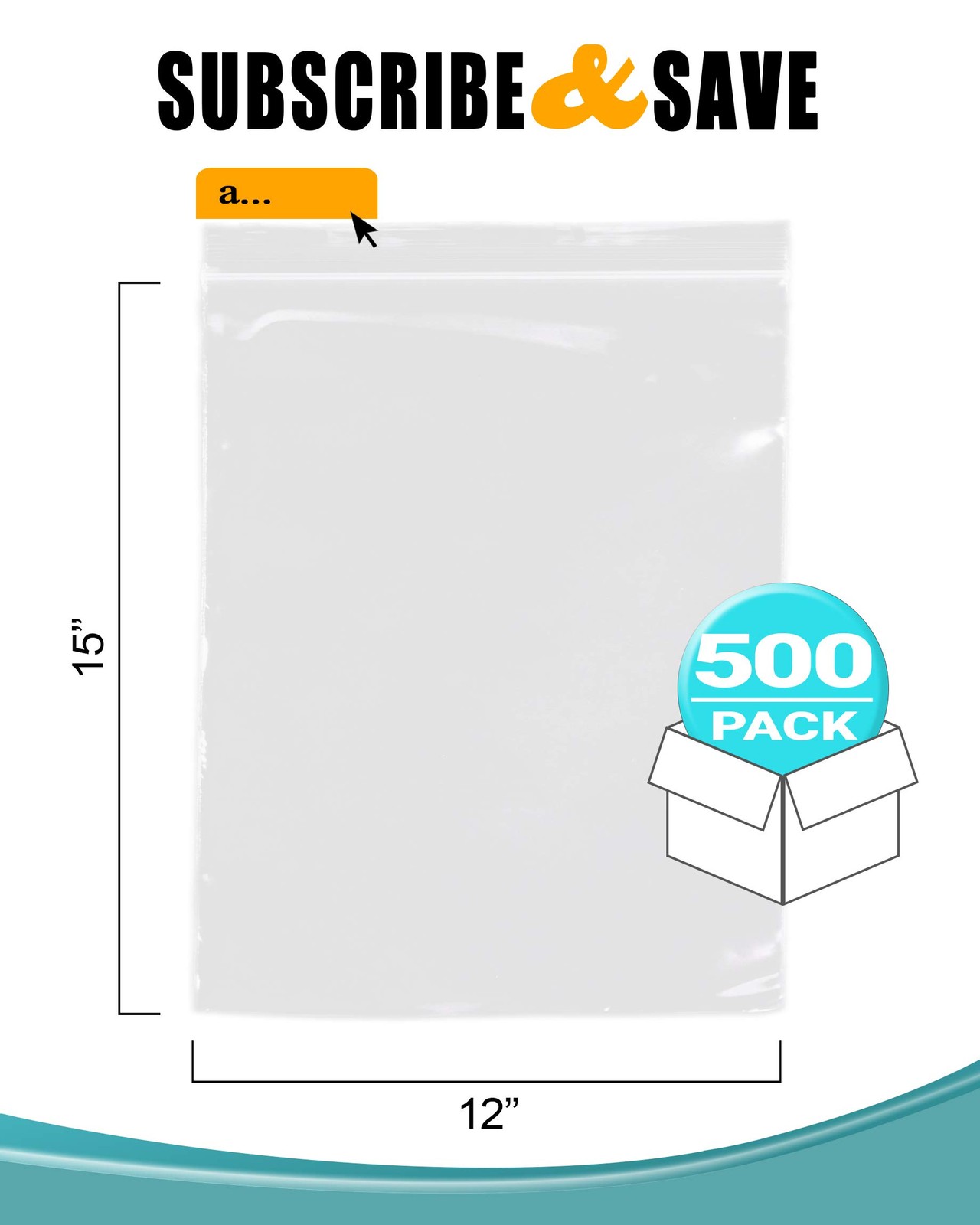 500 Zip Lock Bags Clear 12 x 15 Heavy Duty Seal Top