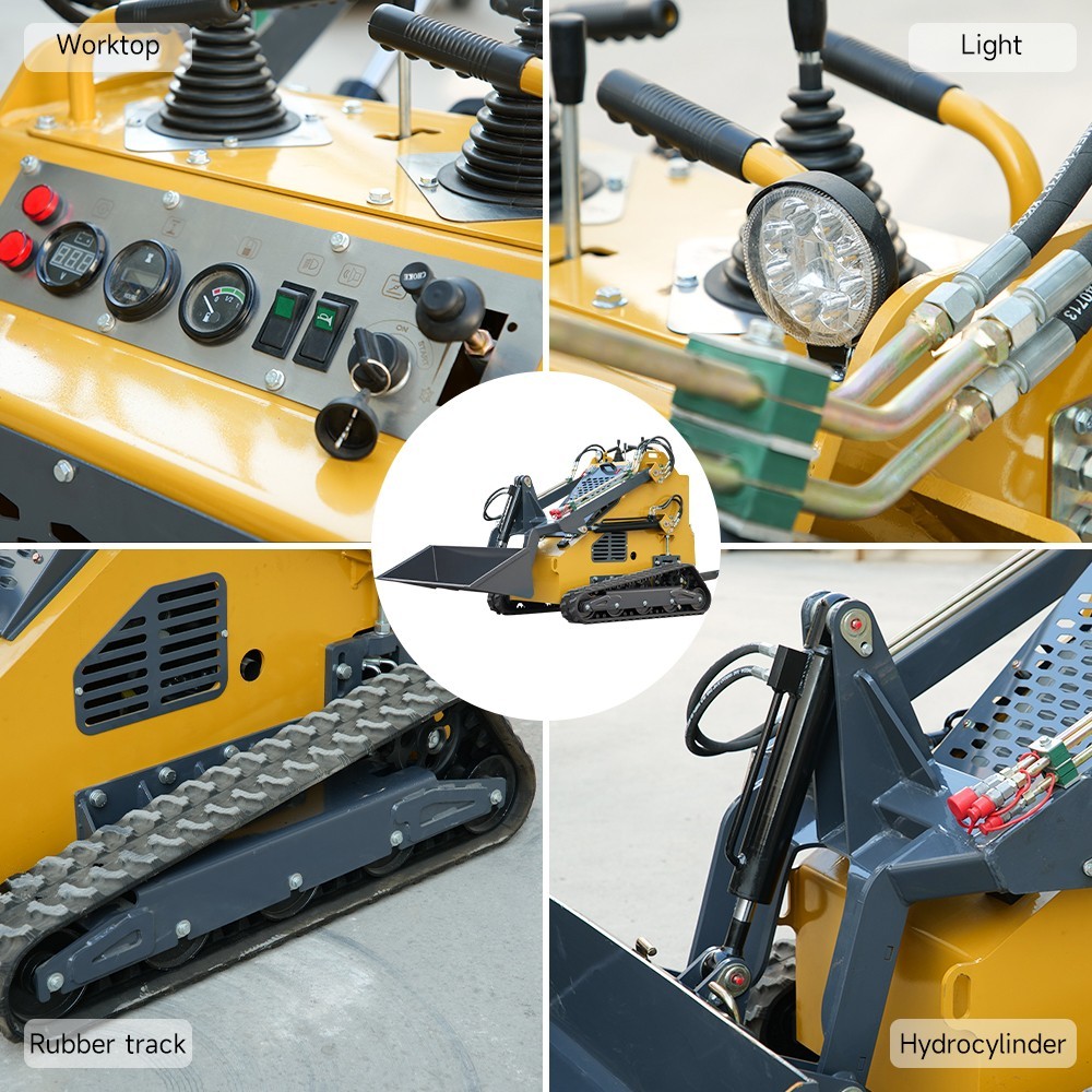 MMS 2025 Free Shiping Crawler Mini Skid Steer Loader with EPA 23HP Engine in USA
