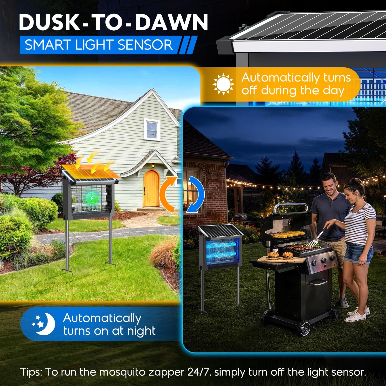 Phatroyyee Solar Bug Zapper Outdoor Waterproof Mosquito Zapper Outdoor Solar