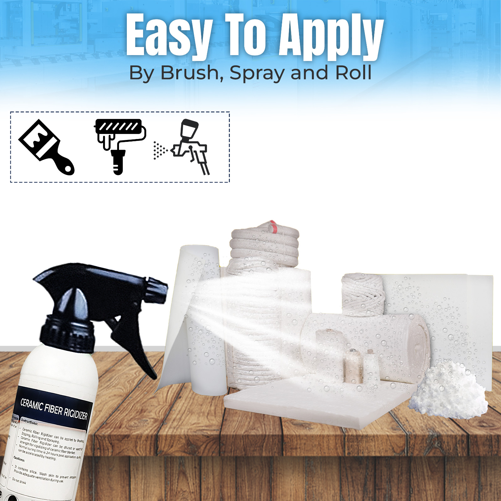 Coating for Ceramic Fiber Blanket Fireproof Insulation, 2300F – 16 Oz, Rigidizer